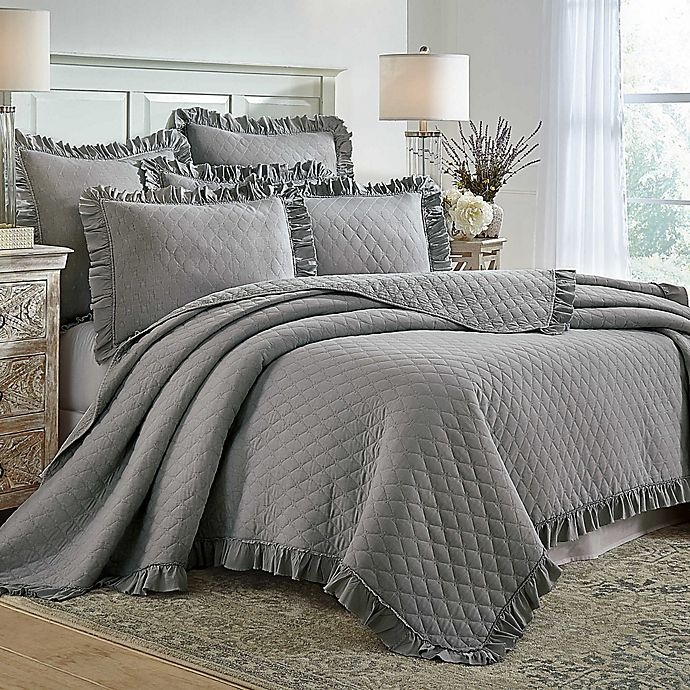 slide 2 of 6, Levtex Home Sandwash Reversible King Quilt - Grey, 1 ct