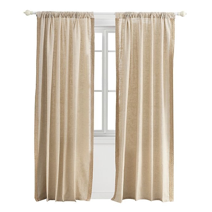 slide 2 of 4, Levtex Baby Burlap Window Curtain Panel with Trim - Natural, 84 in