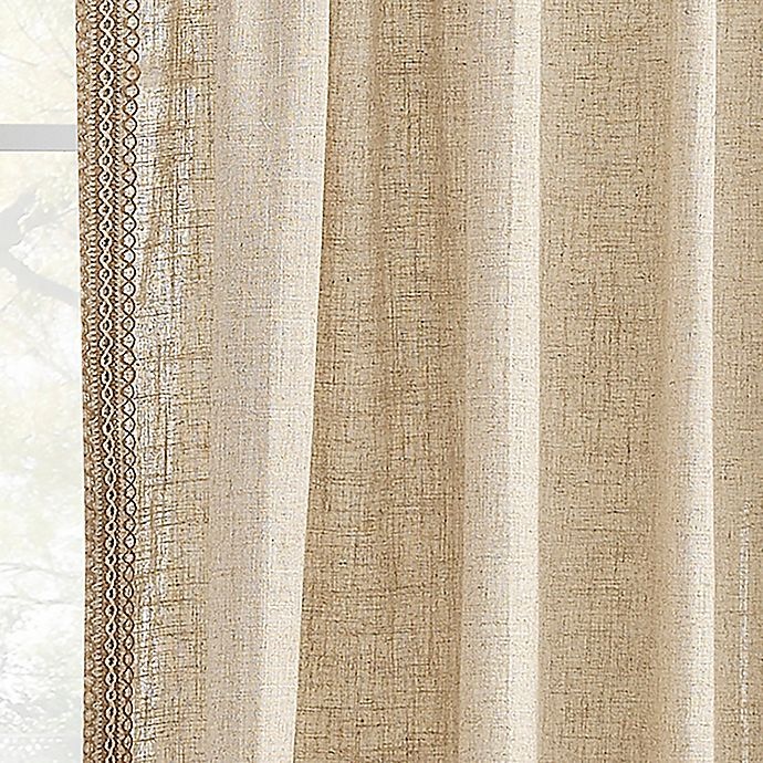 slide 3 of 4, Levtex Baby Burlap Window Curtain Panel with Trim - Natural, 84 in