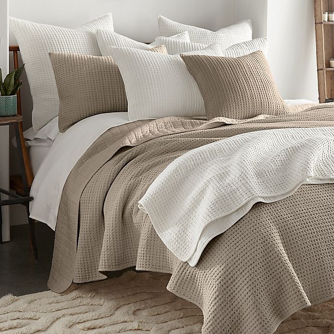 slide 6 of 8, Levtex Home Mills Waffle Twin Quilt Set - Taupe, 2 ct