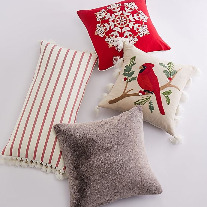 slide 4 of 6, Levtex Home Thatch Home Joy Birds Snowflake Medallion Square Throw Pillow - Red, 1 ct