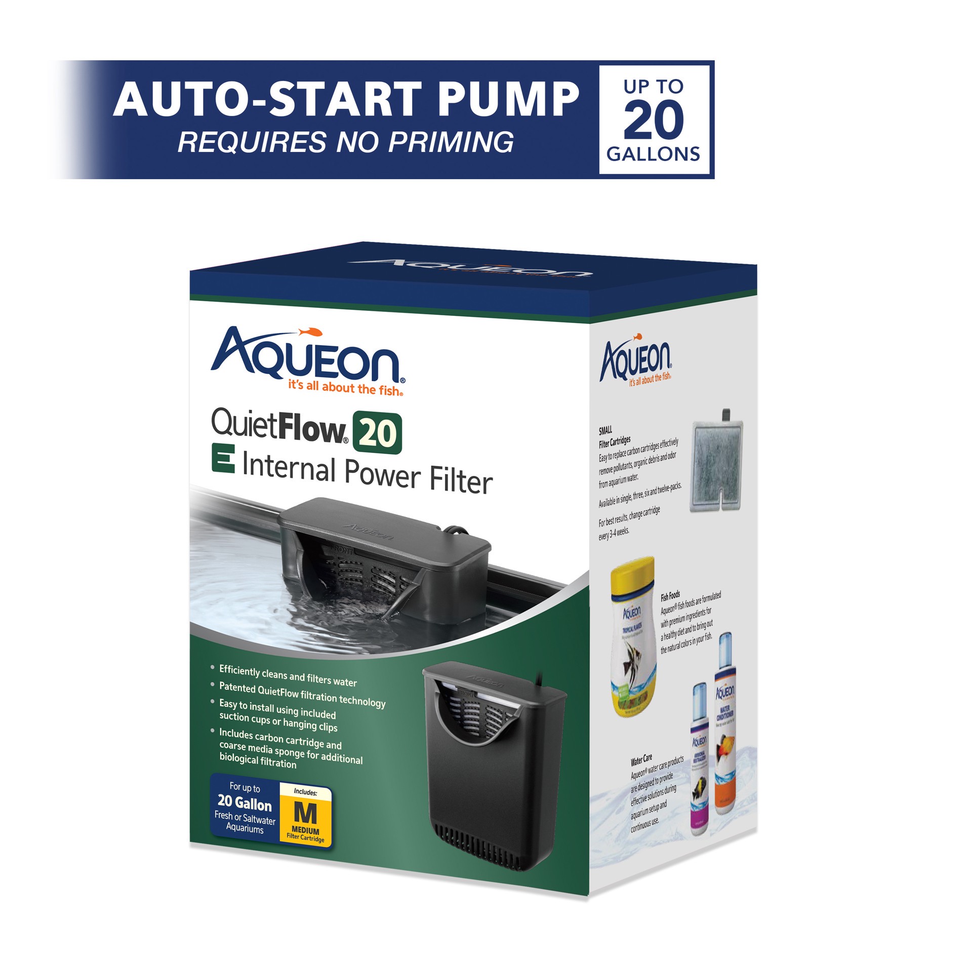 slide 9 of 10, Aqueon QuietFlow E Internal Power Filter Medium - 20 Gallon, 1 ct