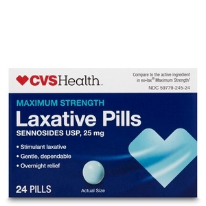 slide 1 of 1, CVS Health Maximum Strength Laxative Pills Sennosides USP, 24 ct; 25 mg