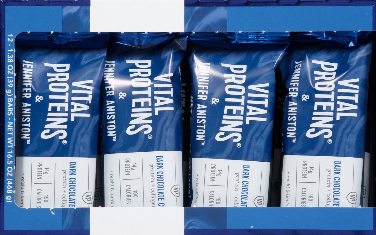 slide 15 of 15, Vital Proteins & Jennifer Aniston Dark Chocolate Coconut Protein + Collagen Bar 12 - 1.38 oz Bars, 12 ct