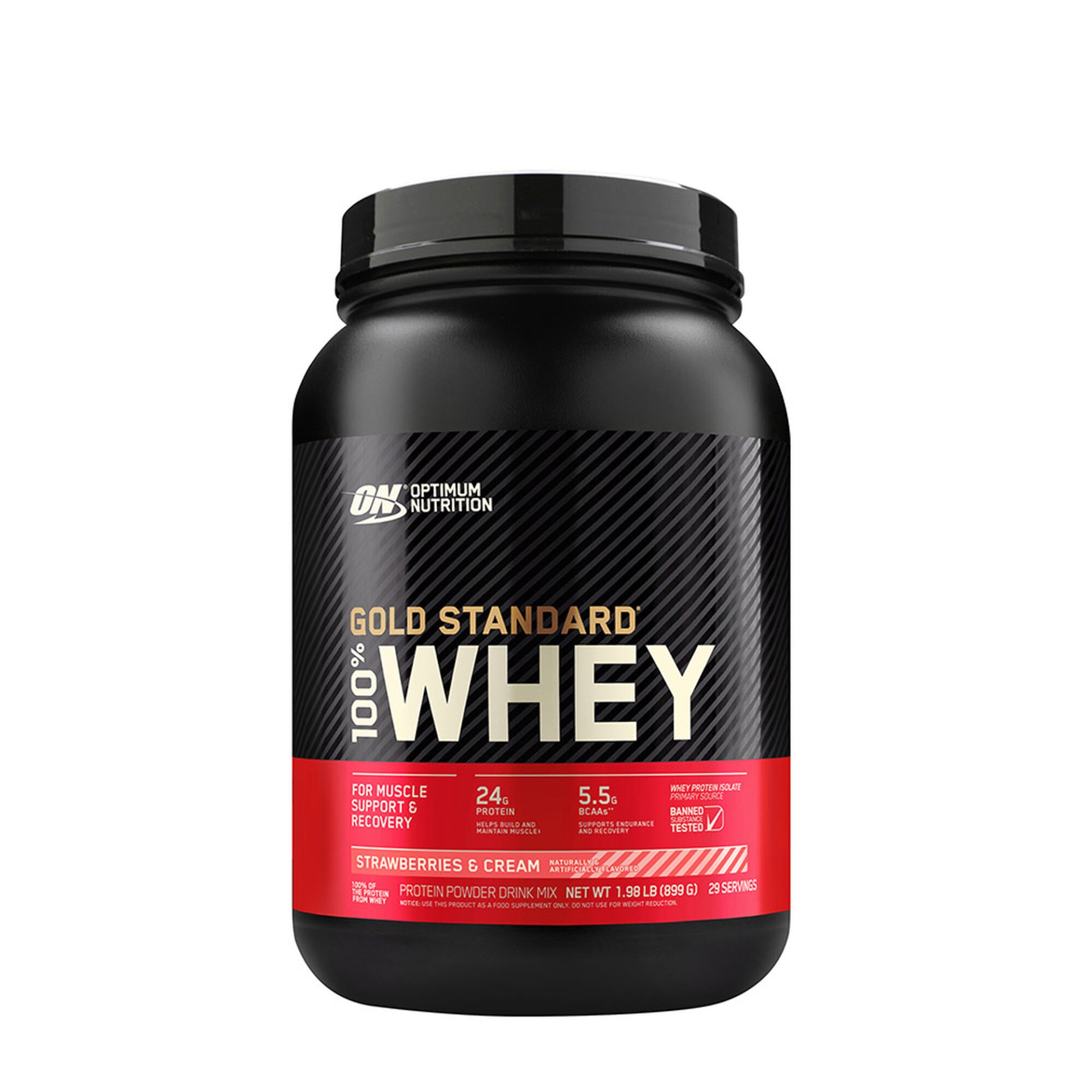 slide 1 of 1, Optimum Nutrition Gold Standard 100% Whey - Strawberries and Cream, 2 lb