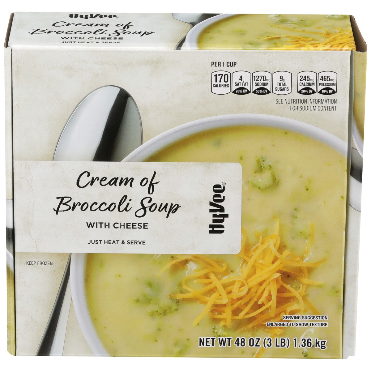 slide 1 of 1, Hy-vee Cream Of Broccoli Soup With Cheese, 48 oz