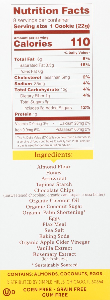 slide 5 of 9, Simple Mills Chocolate Chip Soft Bake, 6.2 oz