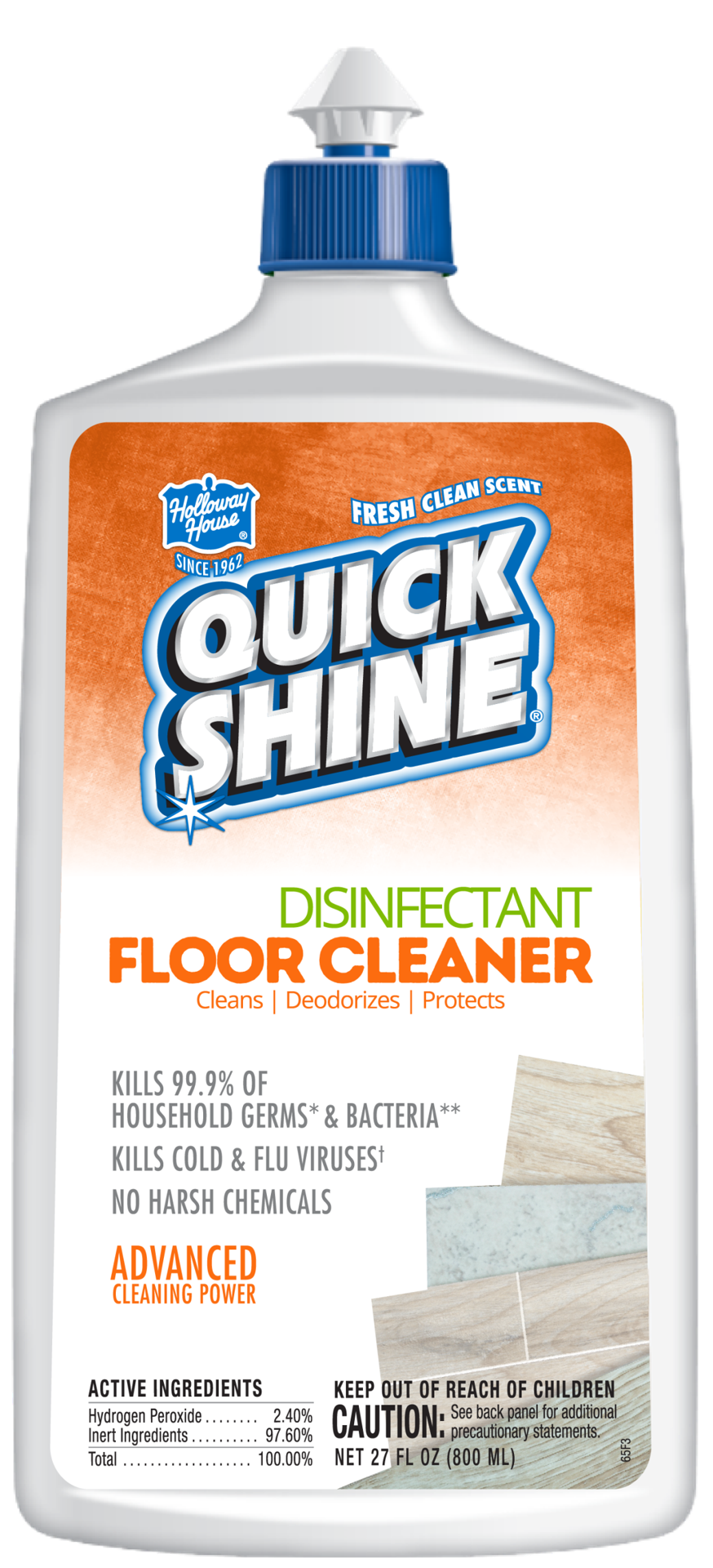 slide 1 of 4, Quick Shine Disinfectant Floor Cleaner, 27 oz