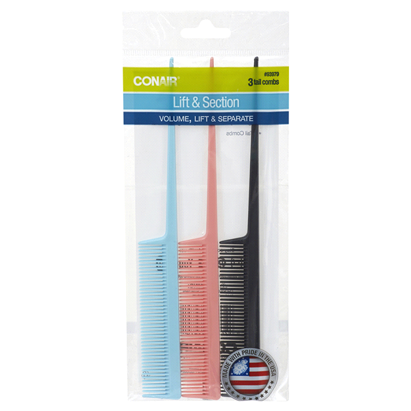 slide 1 of 1, Conair Tail Combs, 3 ct