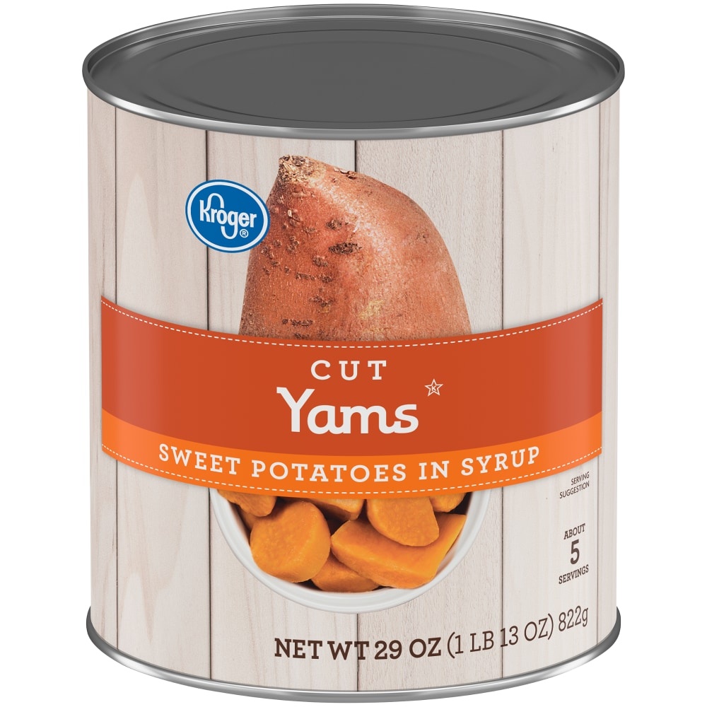 slide 1 of 1, Kroger Cut Yams Sweet Potatoes In Syrup, 29 oz