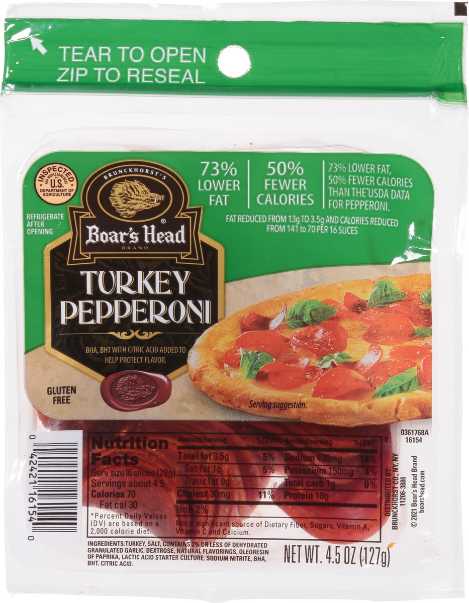 slide 6 of 9, Boar's Head Turkey Pepperoni, 4.5 oz