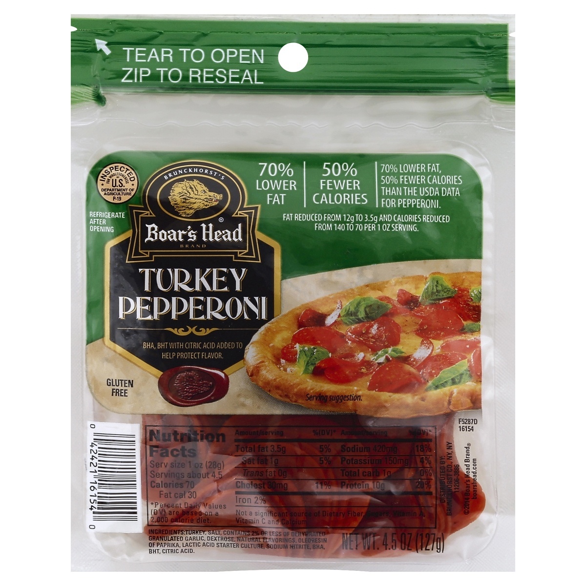 slide 1 of 1, Boar's Head Turkey Pepperoni, 1 ct