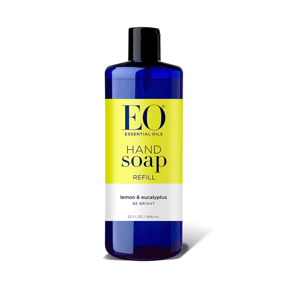 slide 1 of 1, EO Lemon & Eucalyptus Liquid Hand Soap, 32 fl oz