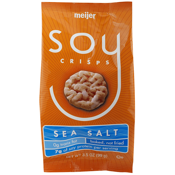 slide 1 of 1, Meijer Soy Sea Salt Flavored Crisps, 3.5 oz