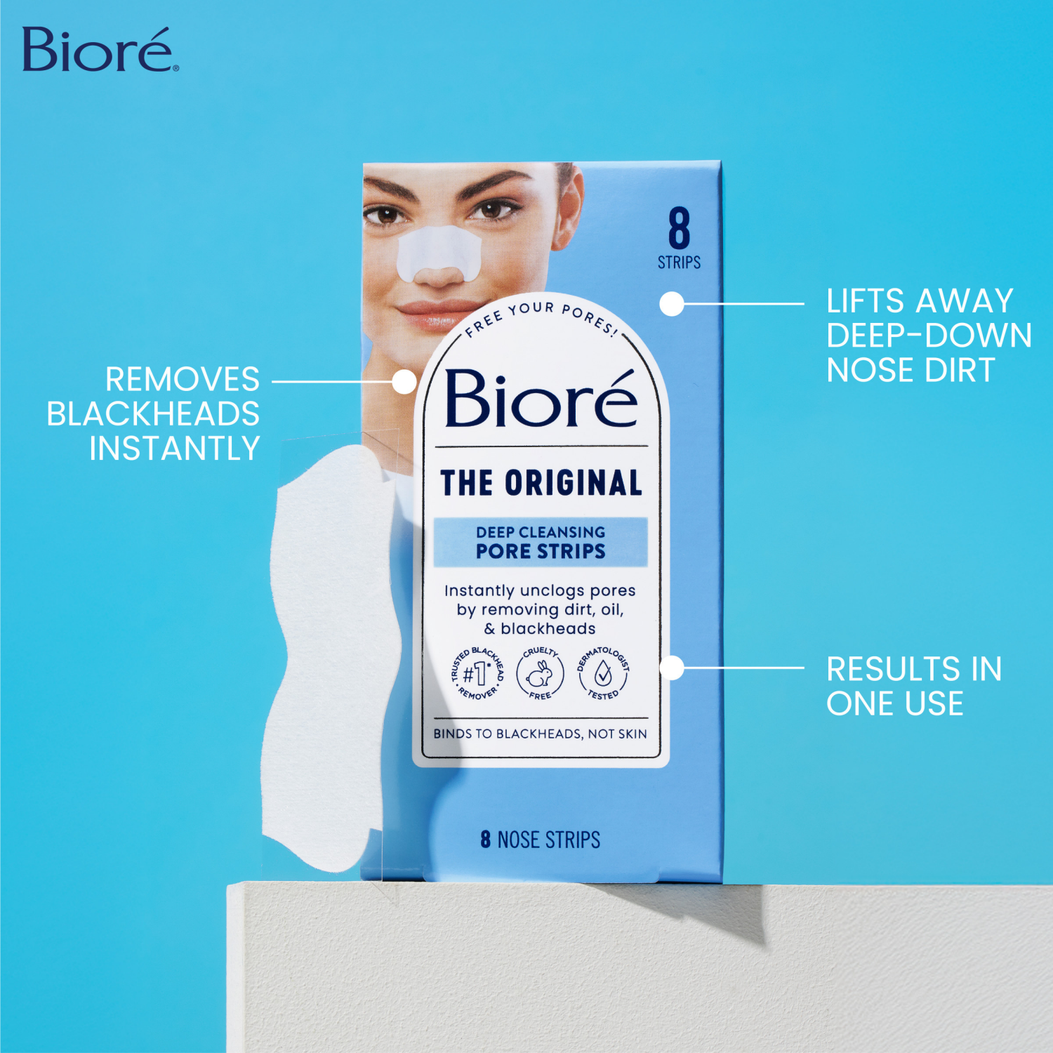 slide 8 of 8, Biore Deep Cleansing Nose Strips, 8 ct