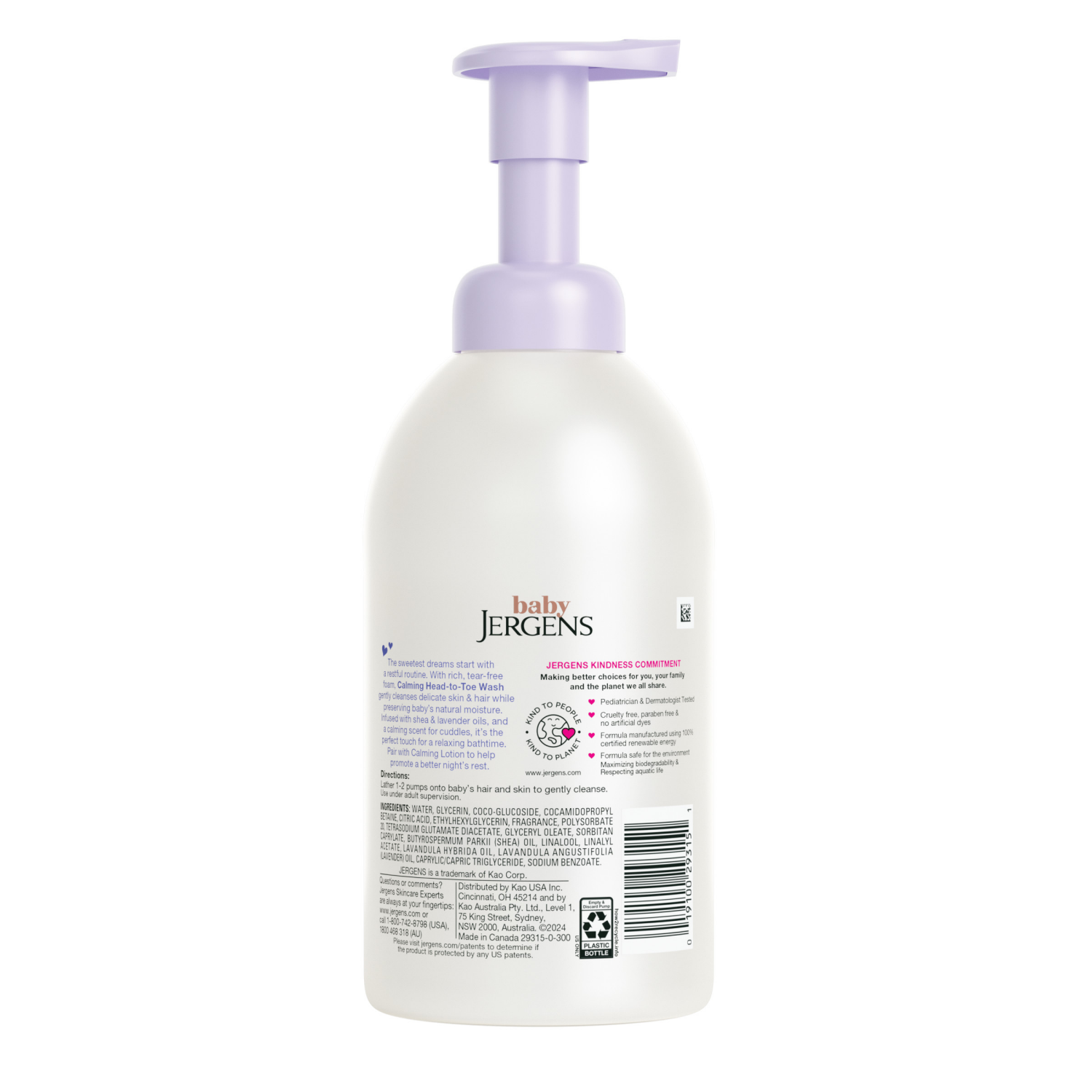slide 2 of 8, Jergens Baby Jergens Calming Head to Toe Foaming Wash, Baby Shampoo and Body Wash, Baby Shampoo Tear Free, Kids Foaming Body Wash, 18 Fl Oz, 18 fl oz