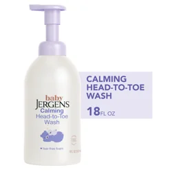 Jergens Baby Jergens Calming Head to Toe Foaming Wash, Baby Shampoo and Body Wash, Baby Shampoo Tear Free, Kids Foaming Body Wash, 18 Fl Oz