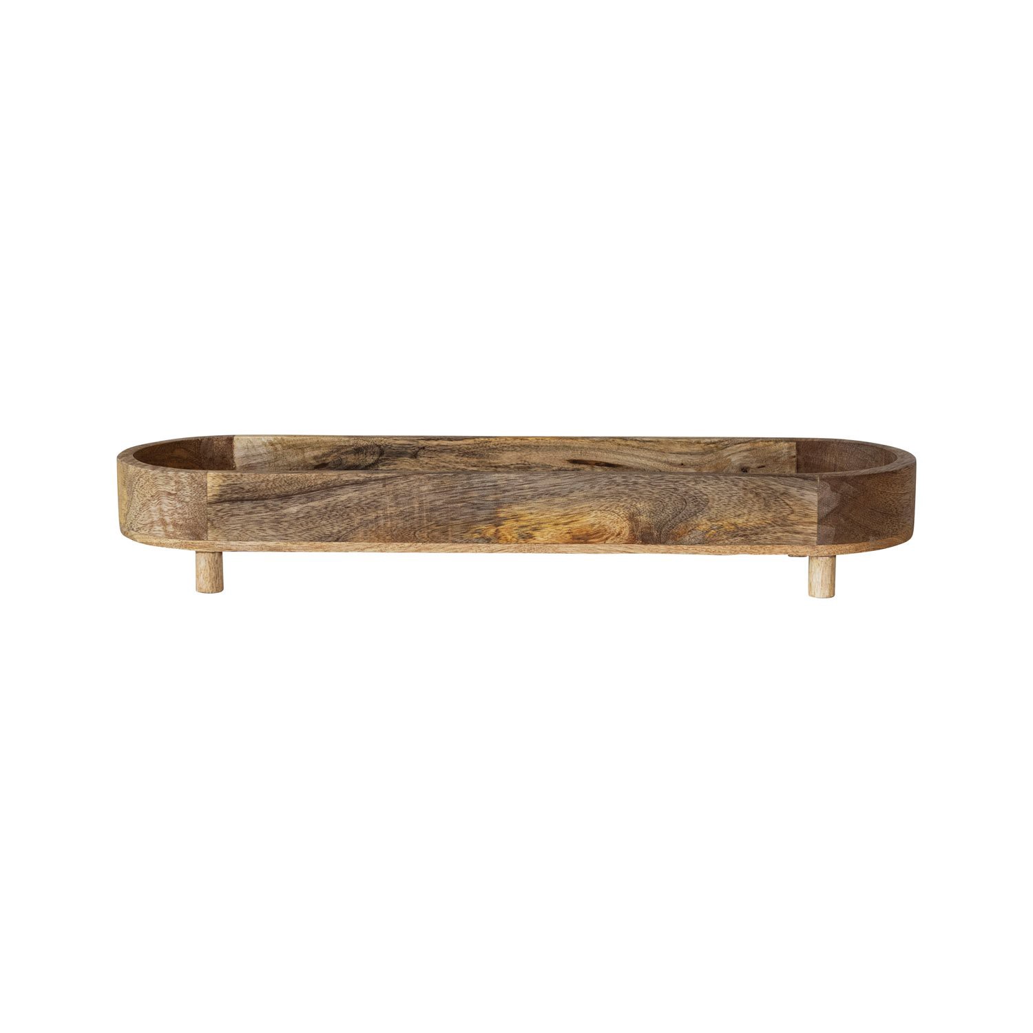 slide 1 of 1, Creative Co-Op Mango Wood Footed Tray, 21 in x 6 in