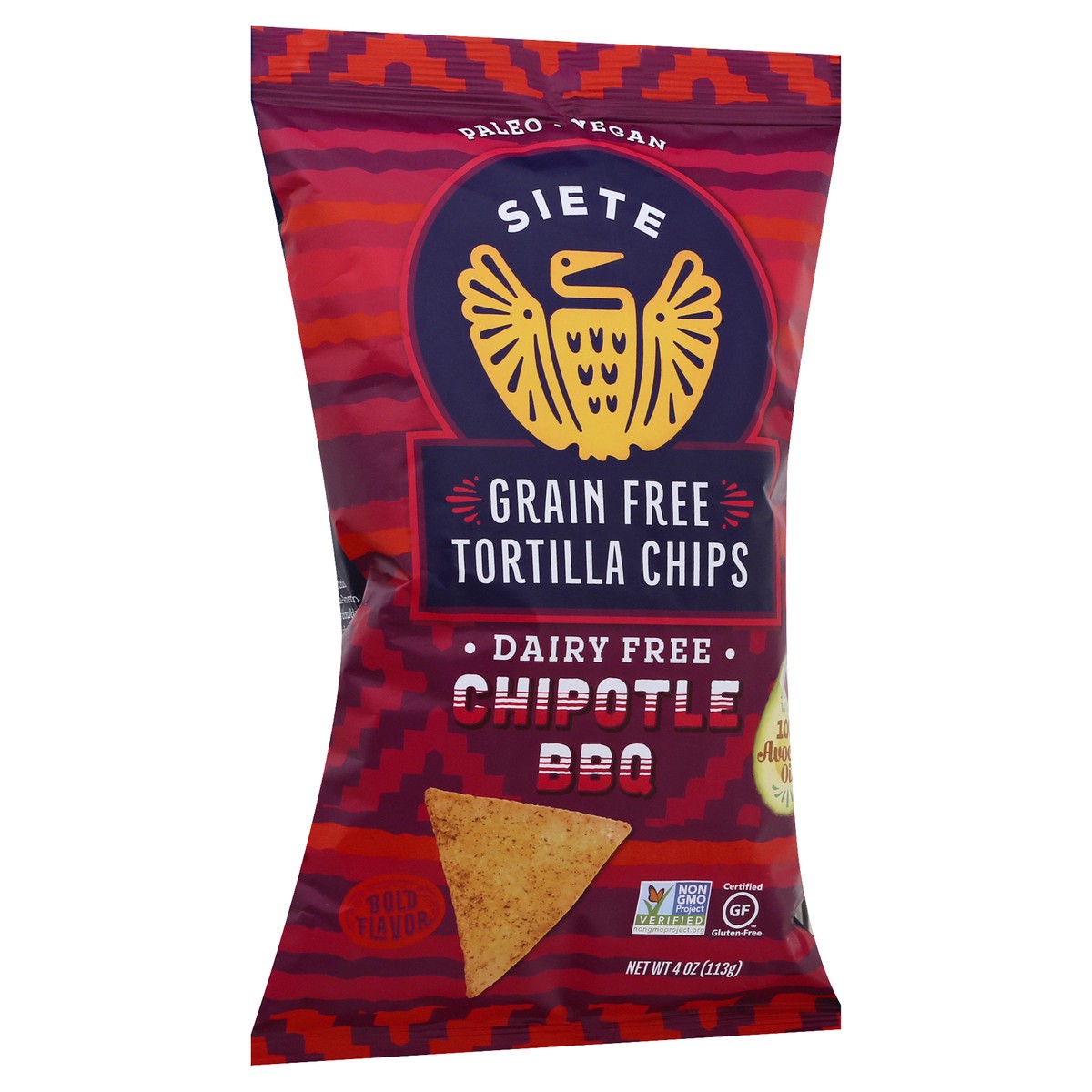 slide 2 of 9, Siete Grain Free Dairy Free Chipotle BBQ Tortilla Chips 4 oz, 4 oz