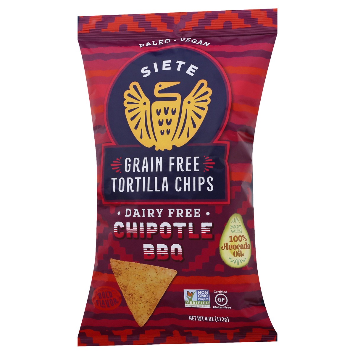 slide 3 of 9, Siete Grain Free Dairy Free Chipotle BBQ Tortilla Chips 4 oz, 4 oz