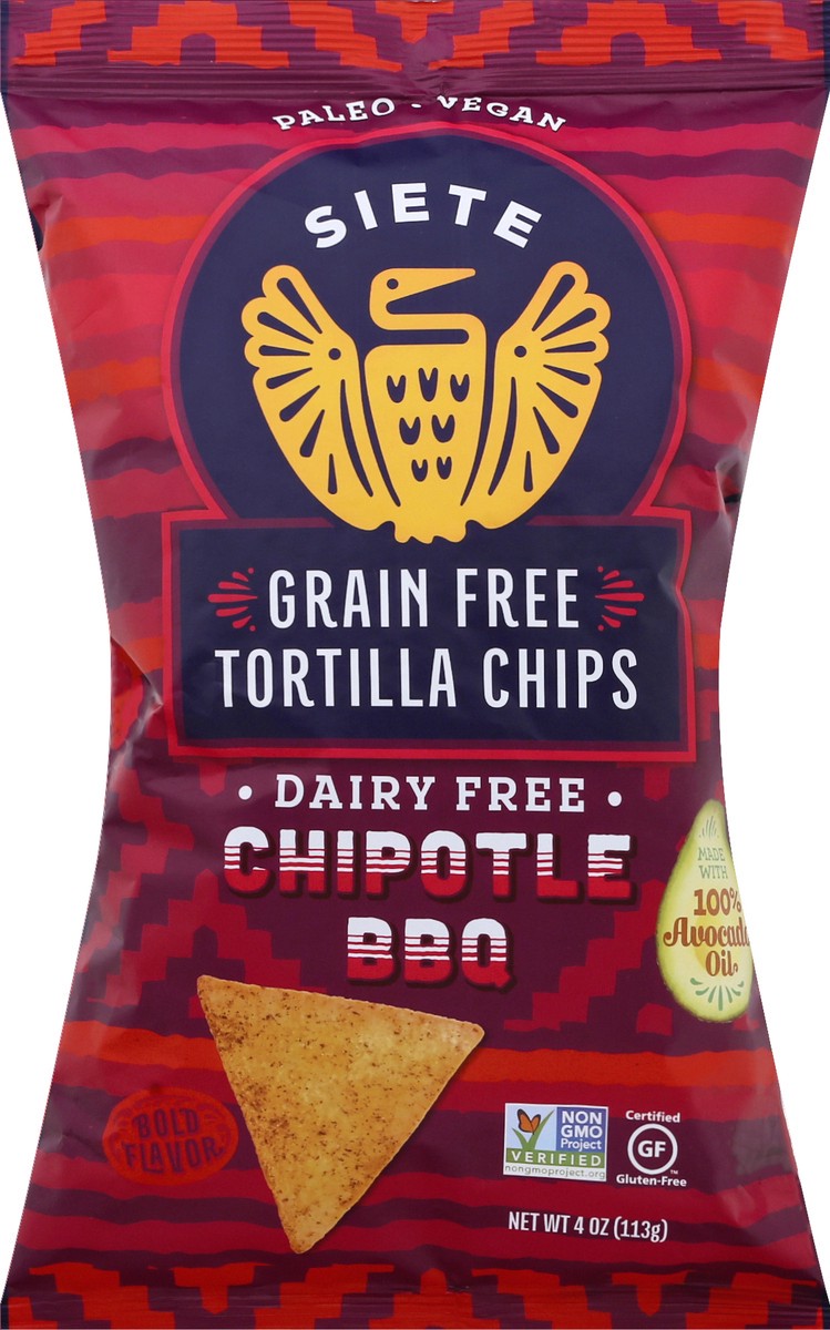 slide 6 of 9, Siete Grain Free Dairy Free Chipotle BBQ Tortilla Chips 4 oz, 4 oz