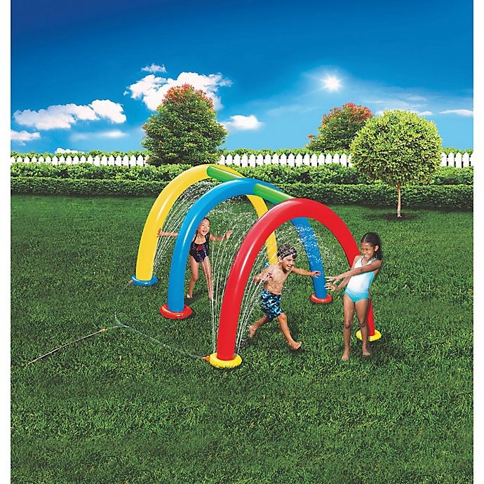 slide 2 of 3, Banzai Splash & Play Tunnel Multicolor Sprinkler, 1 ct