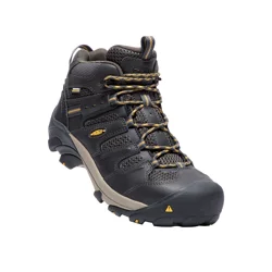 Keen Men's Lansing Mid Steel Toe Work Boots, Black, Size 10.5