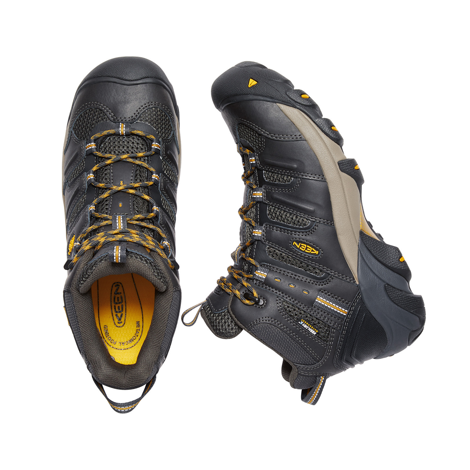 slide 4 of 4, Keen Men's Lansing Mid Steel Toe Work Boots, Black, 12, 1 ct