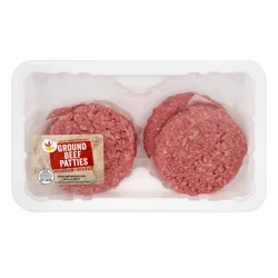 Natural 80% Lean 20% Fat Ground Beef Patties - 4 ct Fresh