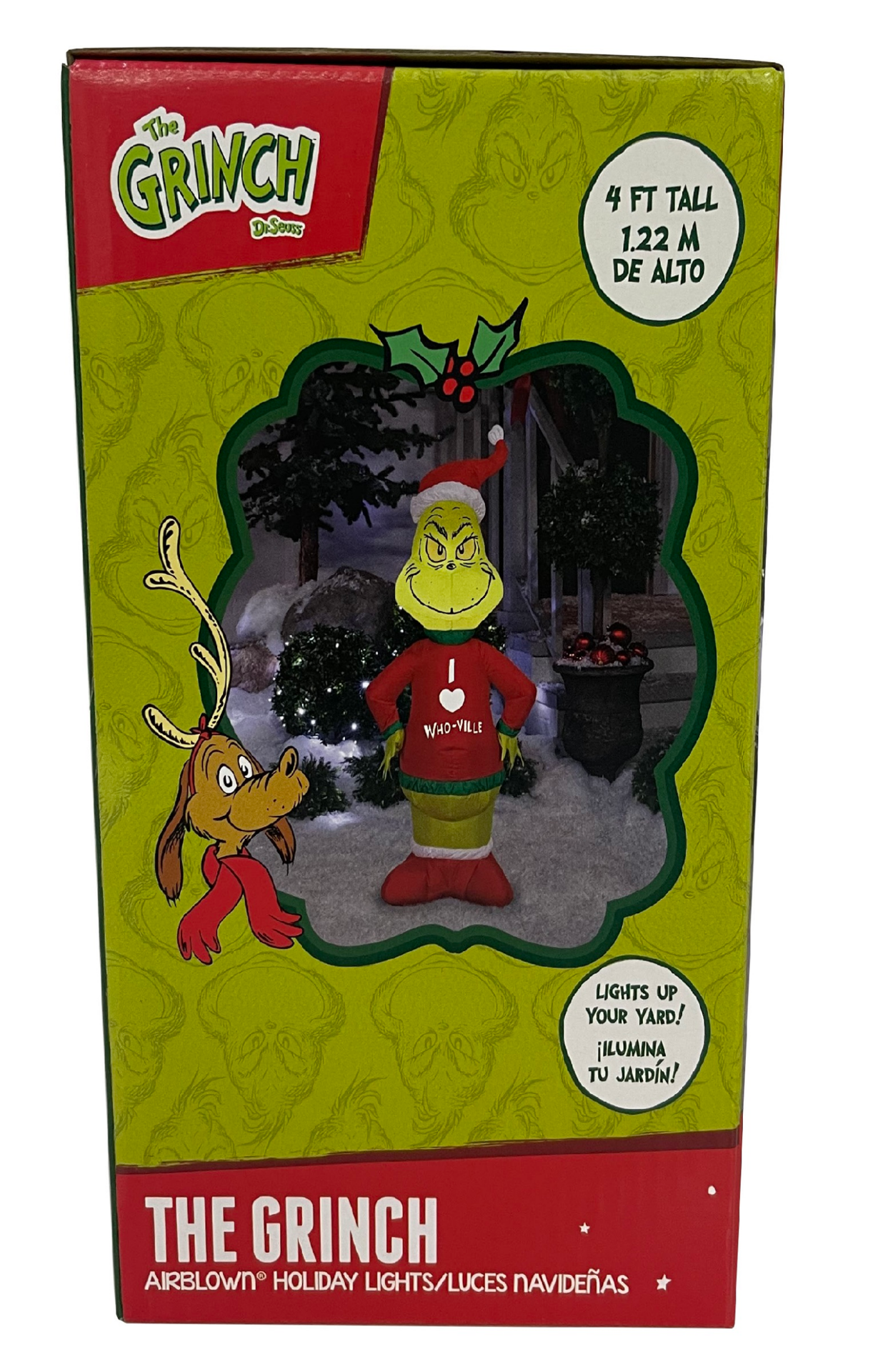 slide 4 of 8, Airblown Lights Grinch in Who-Ville Sweater-SM-Dr. Seuss, 48.03 in
