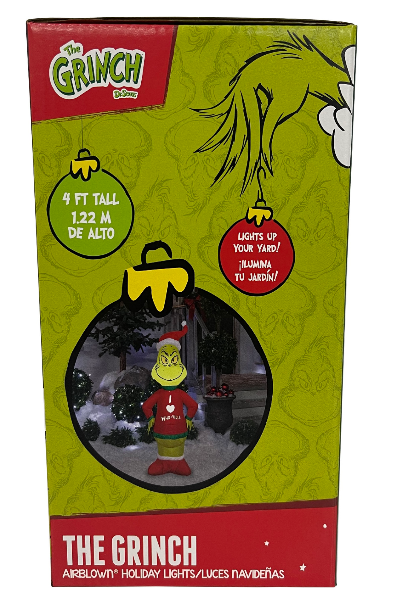 slide 5 of 8, Airblown Lights Grinch in Who-Ville Sweater-SM-Dr. Seuss, 48.03 in