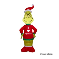 Airblown Lights Grinch in Who-Ville Sweater-SM-Dr. Seuss