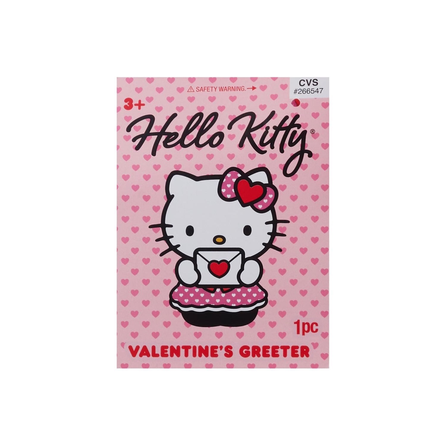 slide 3 of 3, Hello Kitty Heart Dress Valentine's Greeter, 1 ct