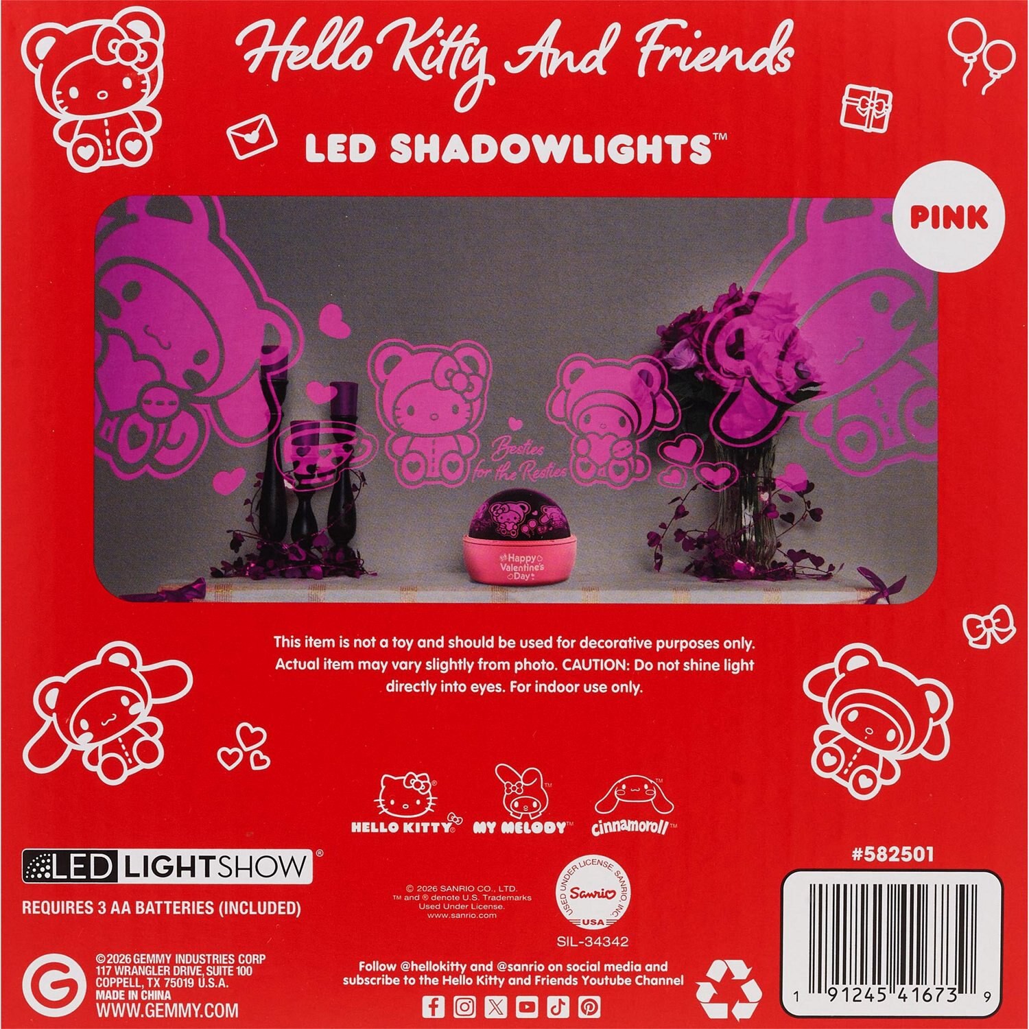 slide 3 of 6, Hello Kitty Valentine's Led Shadowlights™ Projector, 1 ct