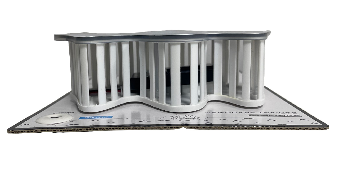 slide 8 of 8, Halloween Lighted Decor Battery Op Radiant Shadows Ghost Blue, 8.74 in