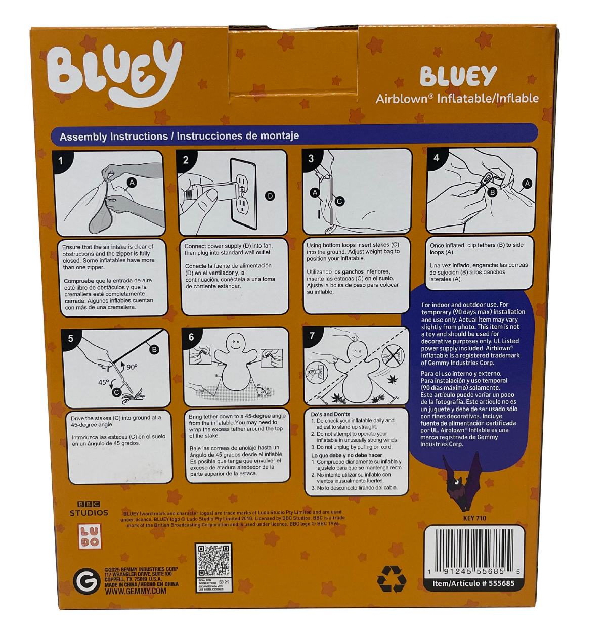 slide 5 of 8, GEMMY Airblown-Bluey In Skeleton Costume, 1 ct