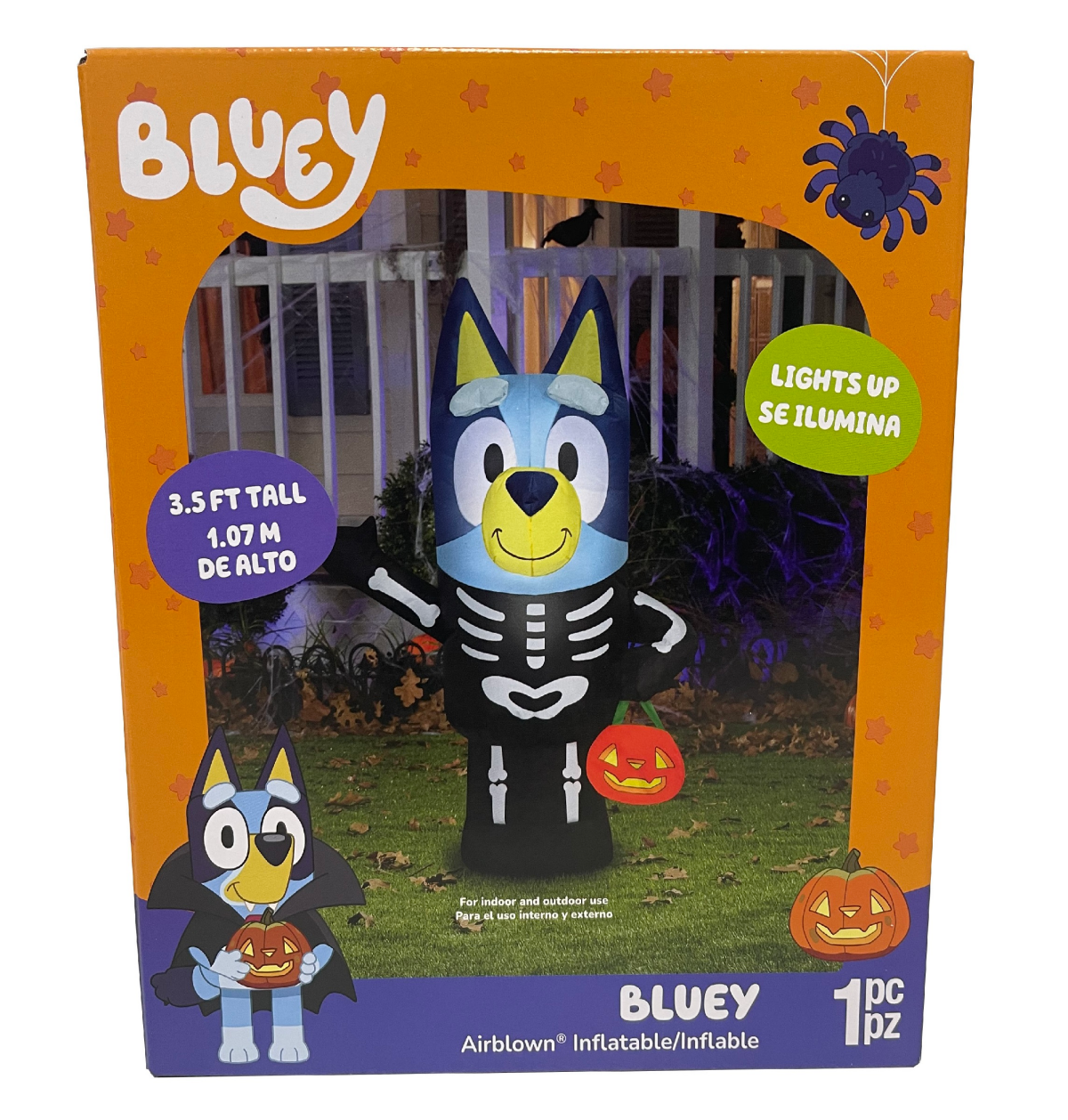 slide 1 of 8, GEMMY Airblown-Bluey In Skeleton Costume, 1 ct