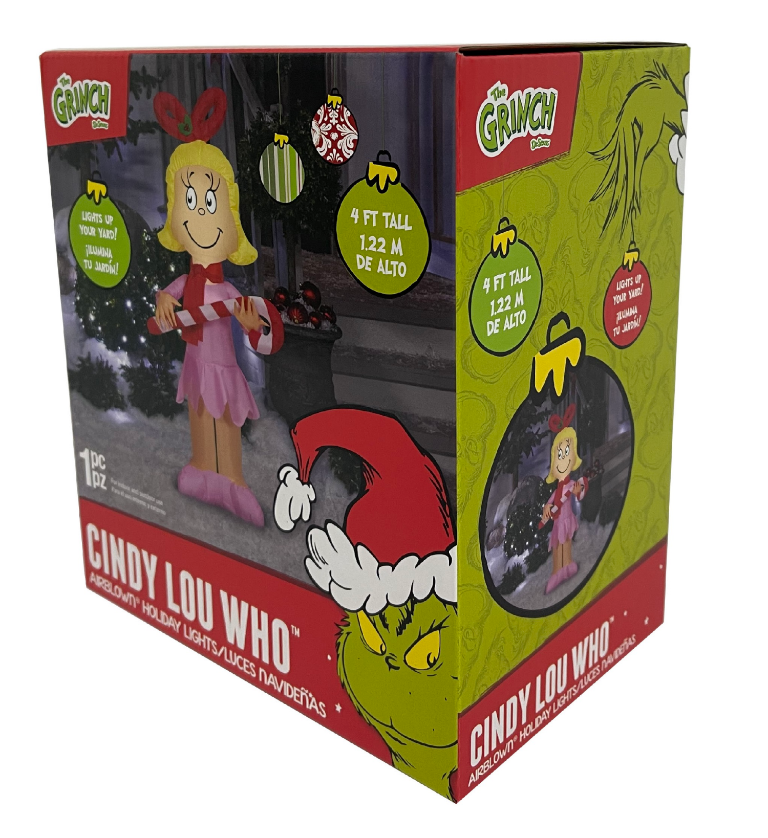 slide 7 of 8, Airblown Lights Cindy Lou Who w/Candy Cane-SM-Dr. Seuss, 48.03 in