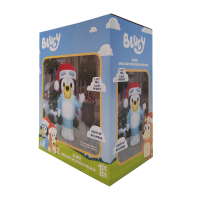 slide 7 of 29, Airblown Bluey in Santa Hat SM Bluey, 42.13 in