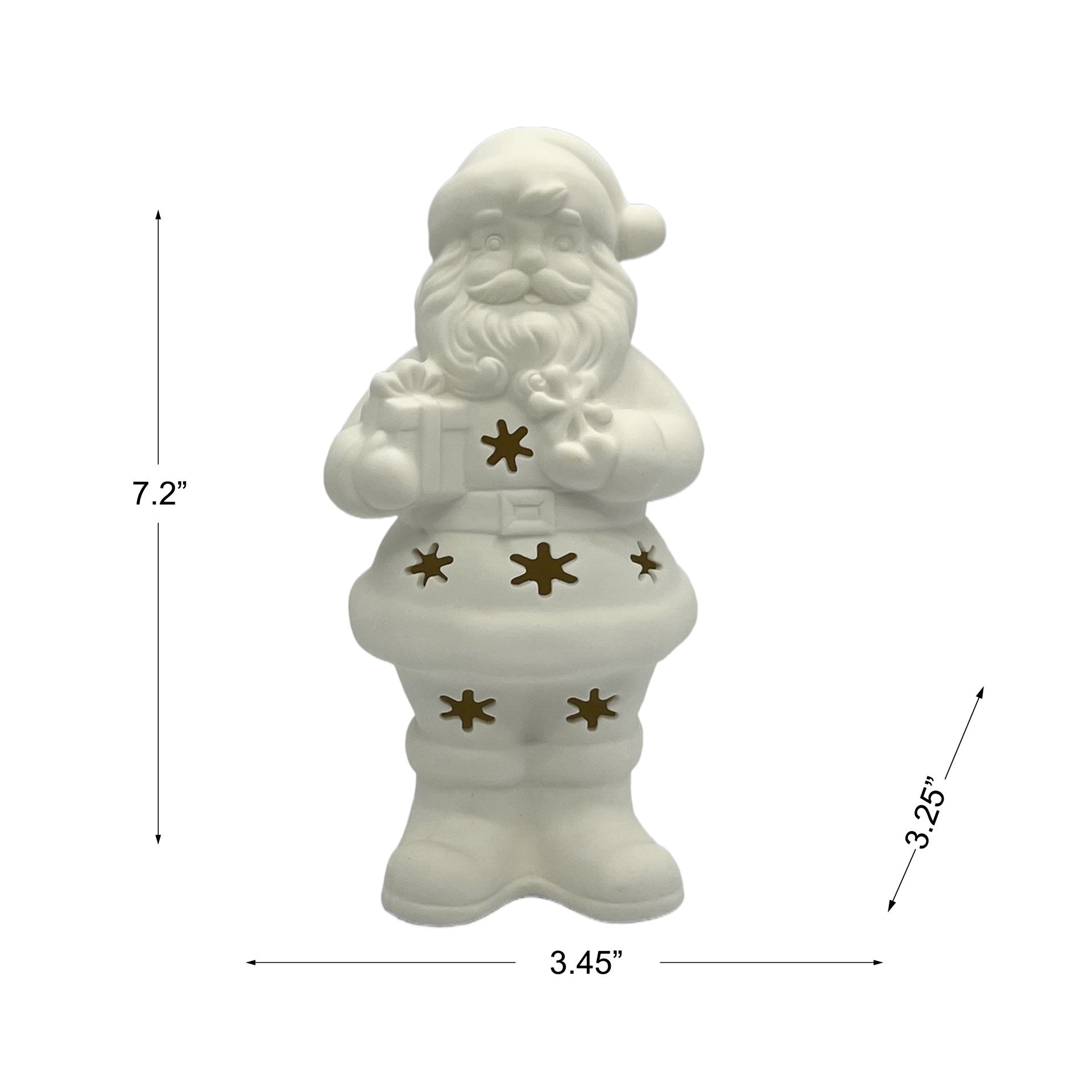 slide 8 of 8, 7.25" Led Diy Ceramic Snowflake Santa Decor By Make Market, 3.45 in x 3.25 in x 7.2 in