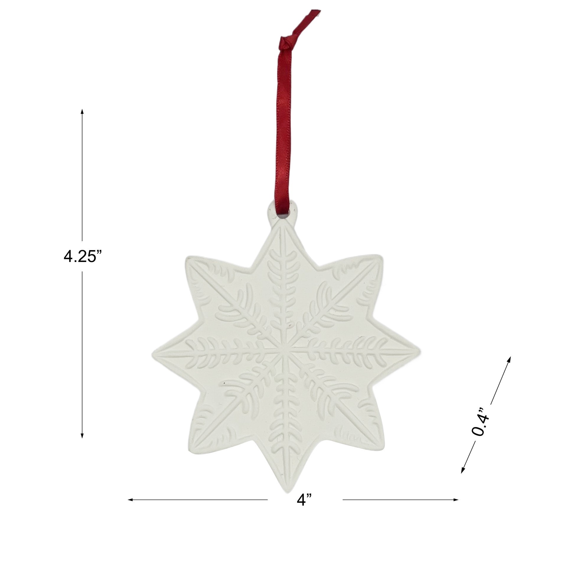 slide 2 of 4, 4.25" Diy Ceramic Snowflake Ornament By Make Market, 4 in x 0.4 in x 4.25 in