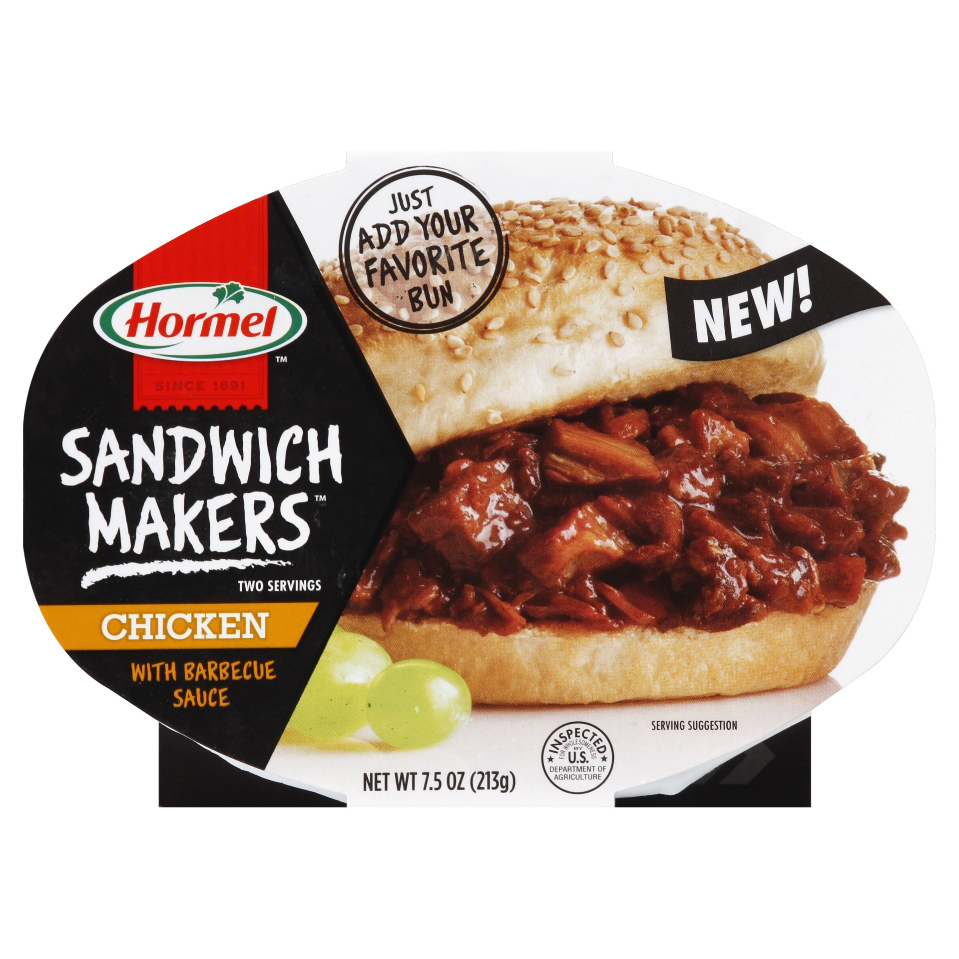 slide 1 of 4, Hormel Sandwich Makers Chicken With Barbecue Sauce, 7 oz