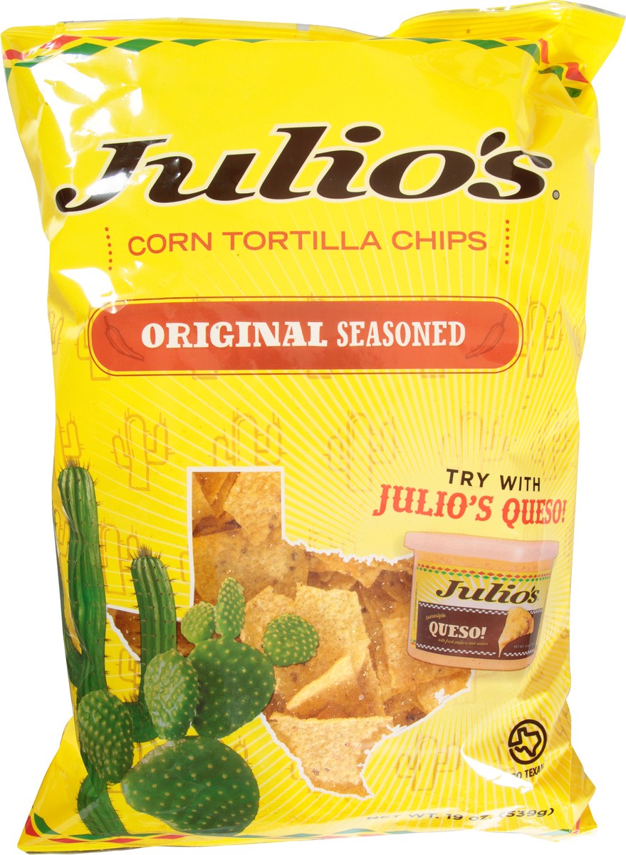 slide 4 of 7, Julio's Corn Original Seasoned Tortilla Chips, 19 oz