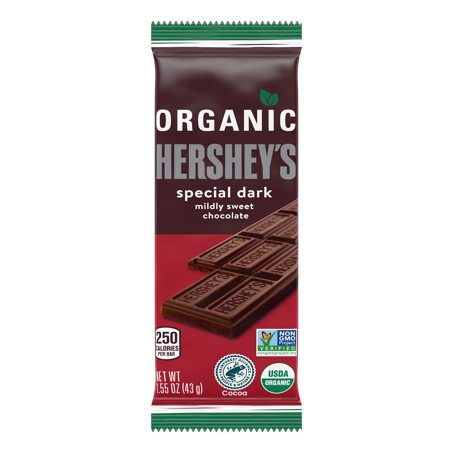 slide 1 of 1, Hershey's Organic Dark Chocolate Bar, 7.37 oz