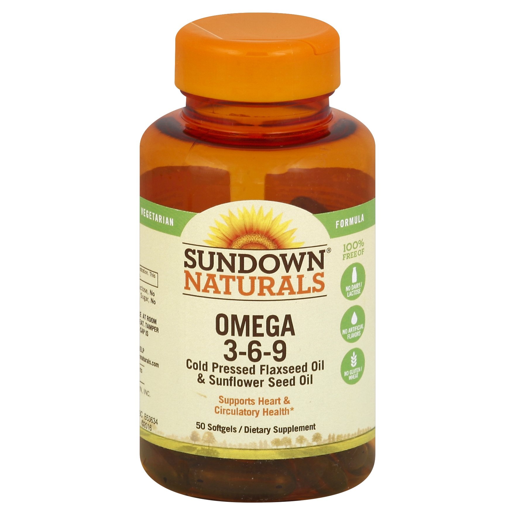 slide 1 of 1, Sundown Naturals Vegetarian Omega 3-6-9, 50 ct