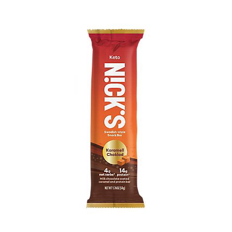 slide 1 of 1, N!CK's Karamell Choklad Keto Bar - 1.76 Oz, 1.76 oz