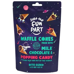 Just The Fun Part Milk Chocolate & Popping Candy Bite-Sized Waffle Cones