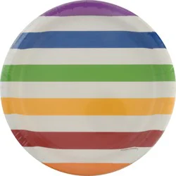 Celebrations 8.75 Inch Dots & Stripes Multicolor Plates 8 ea