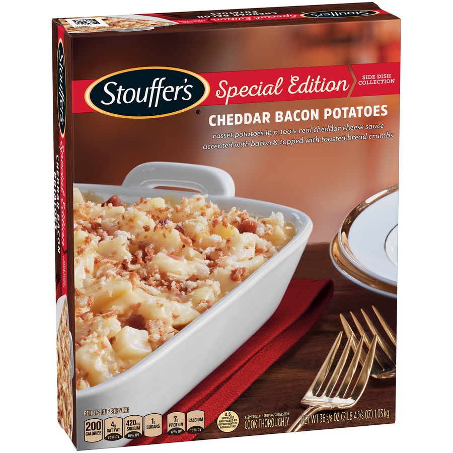 slide 2 of 8, Stouffer's Holiday Collection Cheddar Bacon Potatoes, 36.62 oz