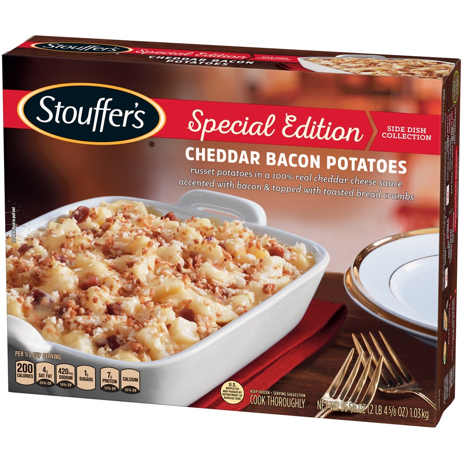 slide 3 of 8, Stouffer's Holiday Collection Cheddar Bacon Potatoes, 36.62 oz